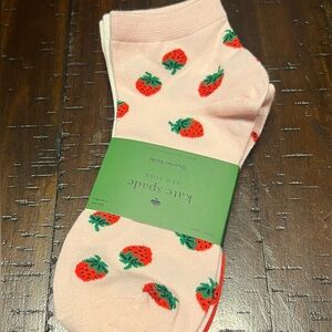 Kate Spade Women’s Strawberry Quarter Length Socks 3 Pairs